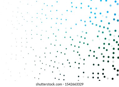 Light Blue, Green vector pattern with spheres. Beautiful colored illustration with blurred circles in nature style. Design for posters, banners.