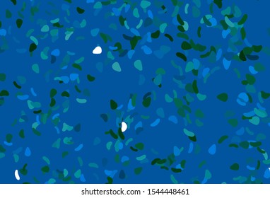 Light Blue, Green vector pattern with chaotic shapes. Decorative design in abstract style with random forms. Simple design for your web site.