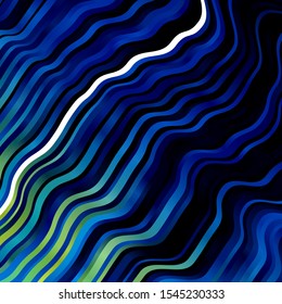 Light Blue, Green vector pattern with lines. Colorful illustration, which consists of curves. Best design for your ad, poster, banner.
