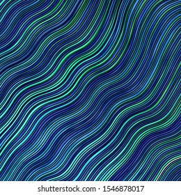Light Blue, Green vector pattern with wry lines. Gradient illustration in simple style with bows. Best design for your posters, banners.