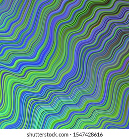 Light Blue, Green vector pattern with curved lines. Shining colorful illustration in simple style. A completely new design for your business.