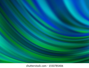 Light Blue, Green vector pattern with bent ribbons. Colorful illustration in abstract marble style with gradient. Marble style for your business design.