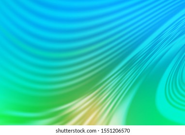Light Blue, Green vector pattern with curved lines. A sample with colorful lines, shapes. Template for cell phone screens.