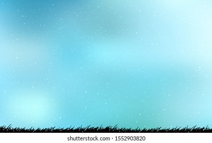 Light Blue, Green vector pattern with night sky stars. Shining colored illustration with bright astronomical stars. Pattern for astrology websites.
