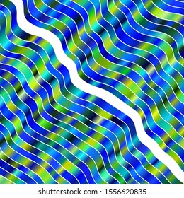 Light Blue, Green vector pattern with lines. Abstract illustration with bandy gradient lines. Best design for your ad, poster, banner.