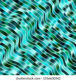 Light Blue, Green vector pattern with wry lines. Colorful geometric sample with gradient curves.  Pattern for business booklets, leaflets