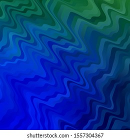 Light Blue, Green vector pattern with curved lines. Abstract illustration with bandy gradient lines. Template for your UI design.