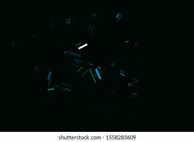 Light Blue, Green vector pattern with narrow lines. Glitter abstract illustration with colored sticks. Pattern for ads, posters, banners.