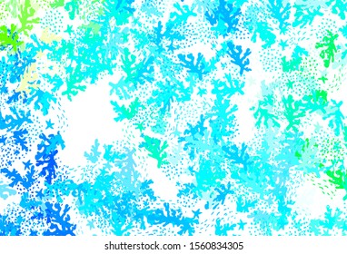 Light Blue, Green vector pattern with random forms. Decorative design in abstract style with random forms. Elegant design for wallpapers.