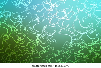 Light Blue, Green vector pattern with fresh peppers. peppers on blurred abstract background with colorful gradient. Pattern for ads of breakfast, lunch, dinner.