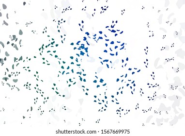 Light Blue, Green vector pattern with chaotic shapes. Colorful chaotic forms with gradient in modern style. Best smart design for your business.
