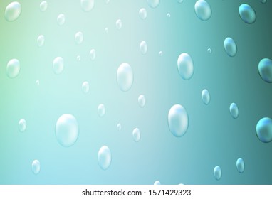 Light Blue, Green vector pattern with spheres. Beautiful colored illustration with blurred circles in nature style. The pattern can be used for ads, leaflets of liquid.
