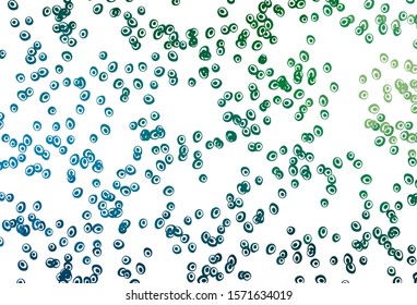 Light Blue, Green vector pattern with spheres. Beautiful colored illustration with blurred circles in nature style. Completely new template for your brand book.