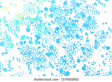 Light Blue, Green vector pattern with random forms. Colorful chaotic forms with gradient in modern style. Best smart design for your business.