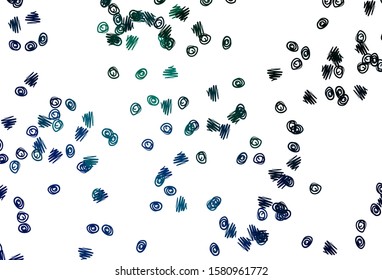 Light Blue, Green vector pattern with spheres. Abstract illustration with colored bubbles in nature style. Pattern of water, rain drops.