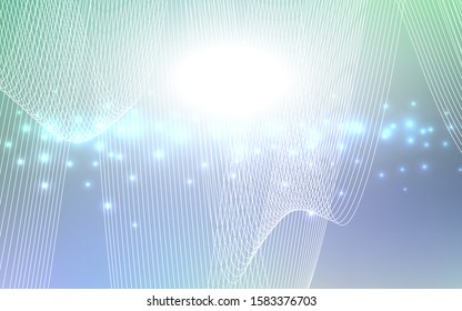 Light Blue, Green vector pattern with christmas ribbons. Confetti on blurred abstract background with colorful gradient. The pattern can be used for new year ad, booklets.