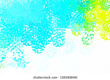 Light Blue, Green vector pattern with random forms. Decorative design in abstract style with random forms. Simple design for your web site.