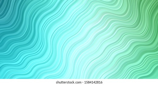 Light Blue, Green vector pattern with curved lines. Colorful illustration with curved lines. Best design for your ad, poster, banner.