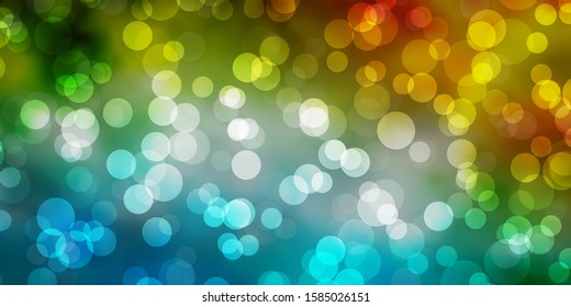 Light Blue, Green vector pattern with spheres. Abstract colorful disks on simple gradient background. Pattern for websites.