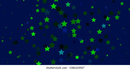 Light Blue, Green vector pattern with abstract stars. Blur decorative design in simple style with stars. Design for your business promotion.