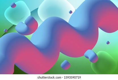 Light Blue, Green vector pattern with liquid shapes. Shining crooked illustration in memphis style. A completely new template for your business design.