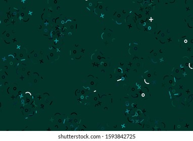 Light Blue, Green vector pattern with Digit symbols. Illustration with Numeral symbols on abstract template. Pattern for ad, booklets, leaflets of education.
