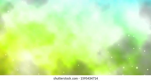 Light Blue, Green vector pattern with abstract stars. Modern geometric abstract illustration with stars. Design for your business promotion.