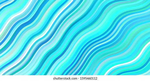 Light Blue, Green vector pattern with curves. Abstract illustration with gradient bows. Pattern for busines booklets, leaflets