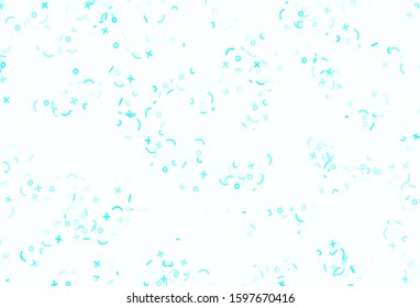 Light Blue, Green vector pattern with Digit symbols. Colored mathematic signs with gradient on white background. Pattern for ad, booklets, leaflets of education.