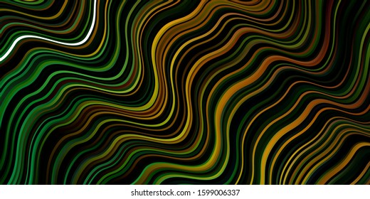 Light Blue, Green vector pattern with curved lines. Colorful abstract illustration with gradient curves. Template for your UI design.