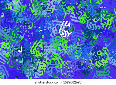 Light Blue, Green vector pattern with random forms. Decorative design in abstract style with random forms. Elegant design for wallpapers.