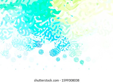 Light Blue, Green vector pattern with random forms. Decorative design in abstract style with random forms. Best smart design for your business.