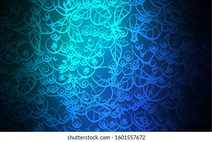 Light Blue, Green vector pattern with fresh ingredients. Beautiful colored illustration with food in doodle style. Pattern for menu of cafes, bars, restaurants.