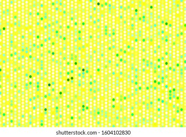 Light Blue, Green vector pattern with spheres. Beautiful colored illustration with blurred circles in nature style. Pattern for textures of wallpapers.