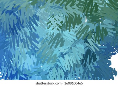 Light Blue, Green vector pattern with sharp lines. Glitter abstract illustration with colorful sticks. Pattern for ads, posters, banners.