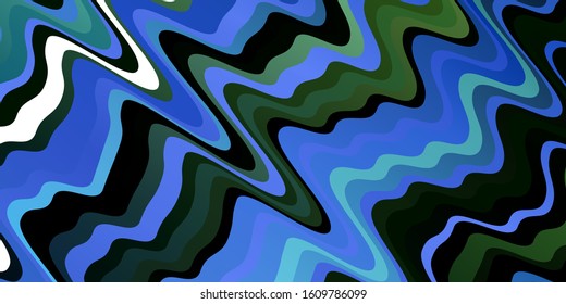 Light Blue, Green vector pattern with curved lines. Colorful illustration, which consists of curves. Pattern for websites, landing pages.