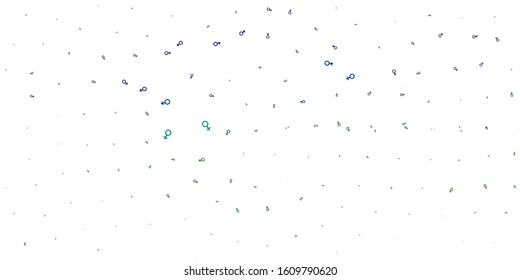 Light Blue, Green vector pattern with feminism elements. Simple design in abstract style with women’s rights activism. Design for International Women’s Day.
