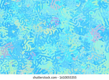 Light Blue, Green vector pattern with random forms. Colorful chaotic forms with gradient in modern style. Background for a cell phone.