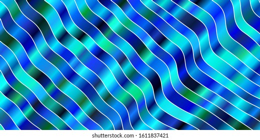 Light Blue, Green vector pattern with wry lines. Abstract gradient illustration with wry lines. Template for cellphones.