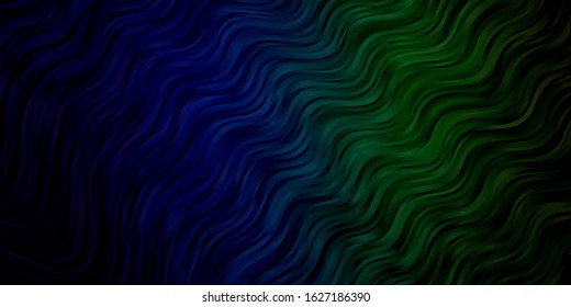 Light Blue, Green vector pattern with wry lines. Gradient illustration in simple style with bows. Pattern for websites, landing pages.