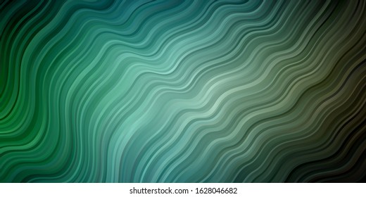 Light Blue, Green vector pattern with curves. Colorful abstract illustration with gradient curves. Template for cellphones.