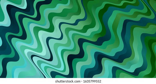 Light Blue, Green vector pattern with curves. Gradient illustration in simple style with bows. Smart design for your promotions.