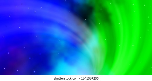 Light Blue, Green vector pattern with abstract stars. Colorful illustration in abstract style with gradient stars. Best design for your ad, poster, banner.