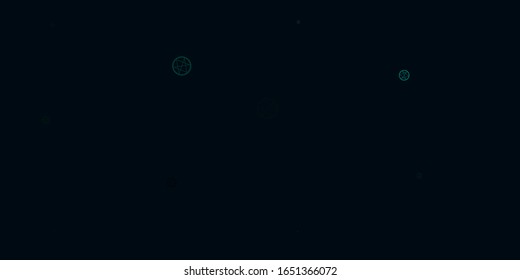 Light Blue, Green vector pattern with magic elements. Colorful vintage illustration with gradient alchemy shapes. Simple base for your occult design.