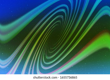 Light Blue, Green vector pattern with night sky stars. Shining illustration with sky stars on abstract template. Best design for your ad, poster, banner.