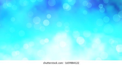 Light Blue, Green vector pattern with spheres. Glitter abstract illustration with colorful drops. Design for posters, banners.