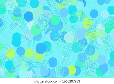 Light Blue, Green vector pattern with spheres. Illustration with set of shining colorful abstract circles. Pattern for futuristic ad, booklets.