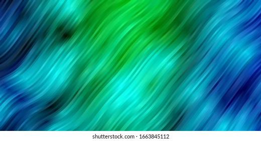 Light Blue, Green vector pattern with curved lines. Abstract gradient illustration with wry lines. Pattern for booklets, leaflets.