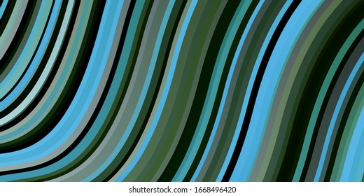 Light Blue, Green vector pattern with curves. Abstract illustration with bandy gradient lines. Pattern for booklets, leaflets.