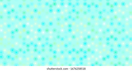 Light Blue, Green vector pattern with curves. Abstract gradient illustration with wry lines. Best design for your ad, poster, banner.